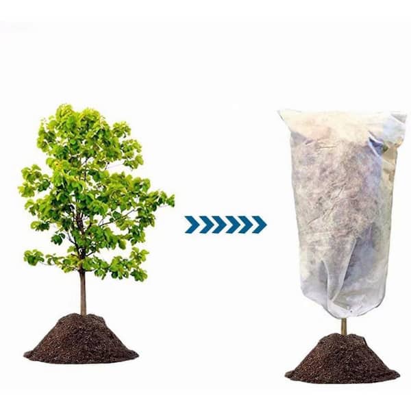 Algado 2 Pack Plant Freeze Protection Covers,39 x 39 Inch Round Winter Plant Protection Bags with Drawstring & Zipper,Antifreeze Warming Bag for Outdoor Potted Plants Shrub Fruit Trees 