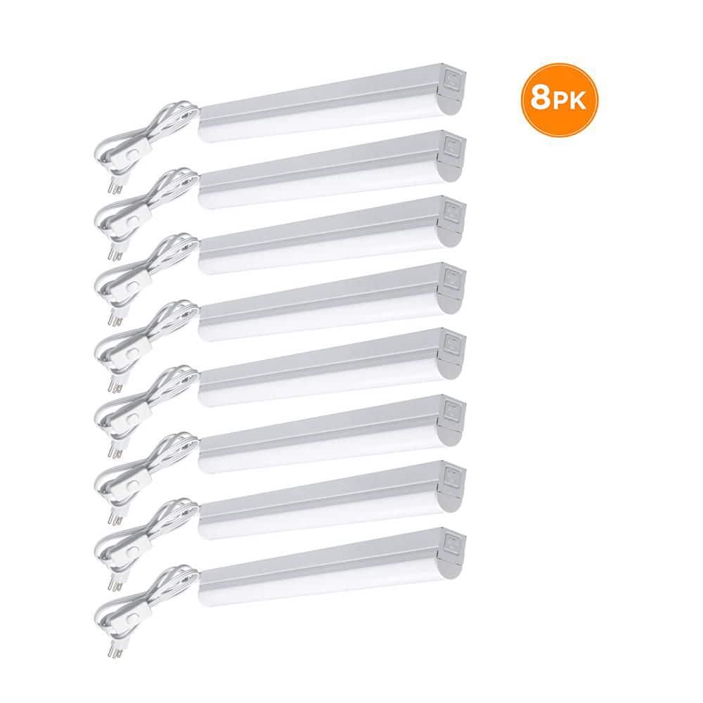 8-Pack 2 ft. Garage LED Linkable Strip Light Fixture Plug-in Hardwire 900 Lumens 10-Watt 4000K Bright White Power Cord price history on PriceWatchPro