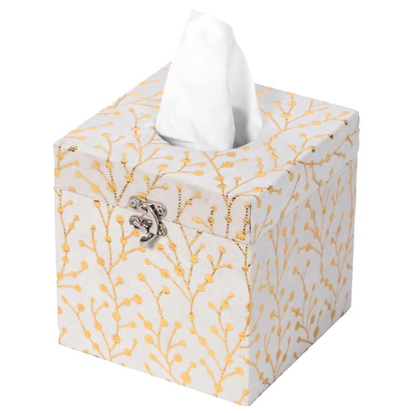 Pzuqiu White Tiger Tissue Box Cover Cool Animal Decorative Leather Facial  Paper Holder Tissue Paper Organizer Non Slip&Waterproof