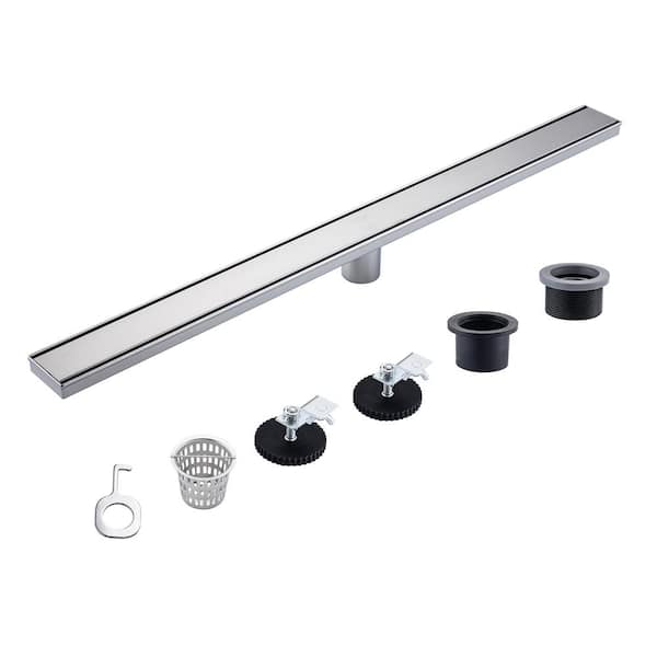 RAINLEX 36 in. Stainless Steel Linear Shower Drain with Tile-in Cover in Brushed Nickel