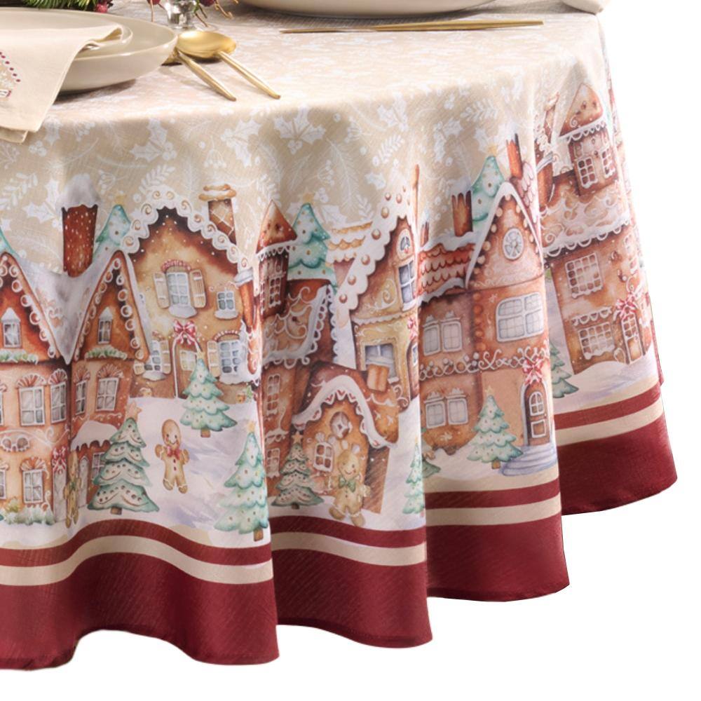 "Gingerbread Bliss Tablecloth, Multicolor - 70""W x 70""L Round" price history on PriceWatchPro