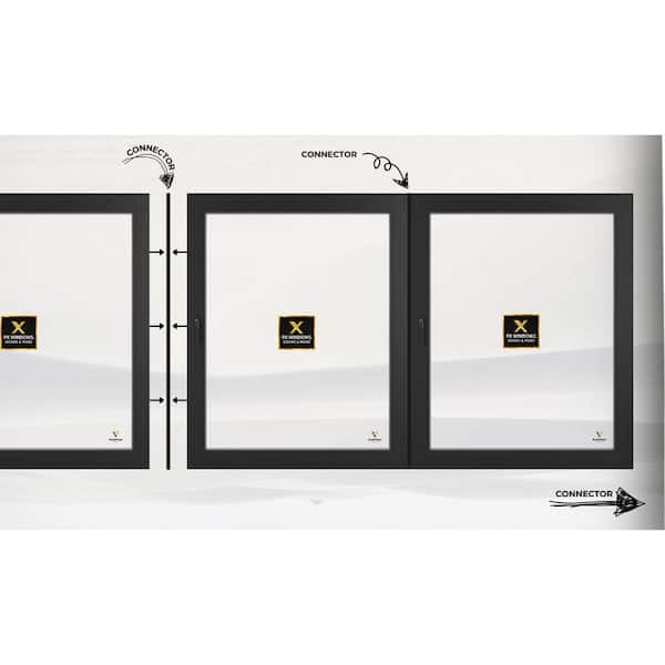 Create Your Perfect Window View 48 in. Multi-Sash, Triple Pane, Tilt and Turn uPVC LowE Window Connector White/White