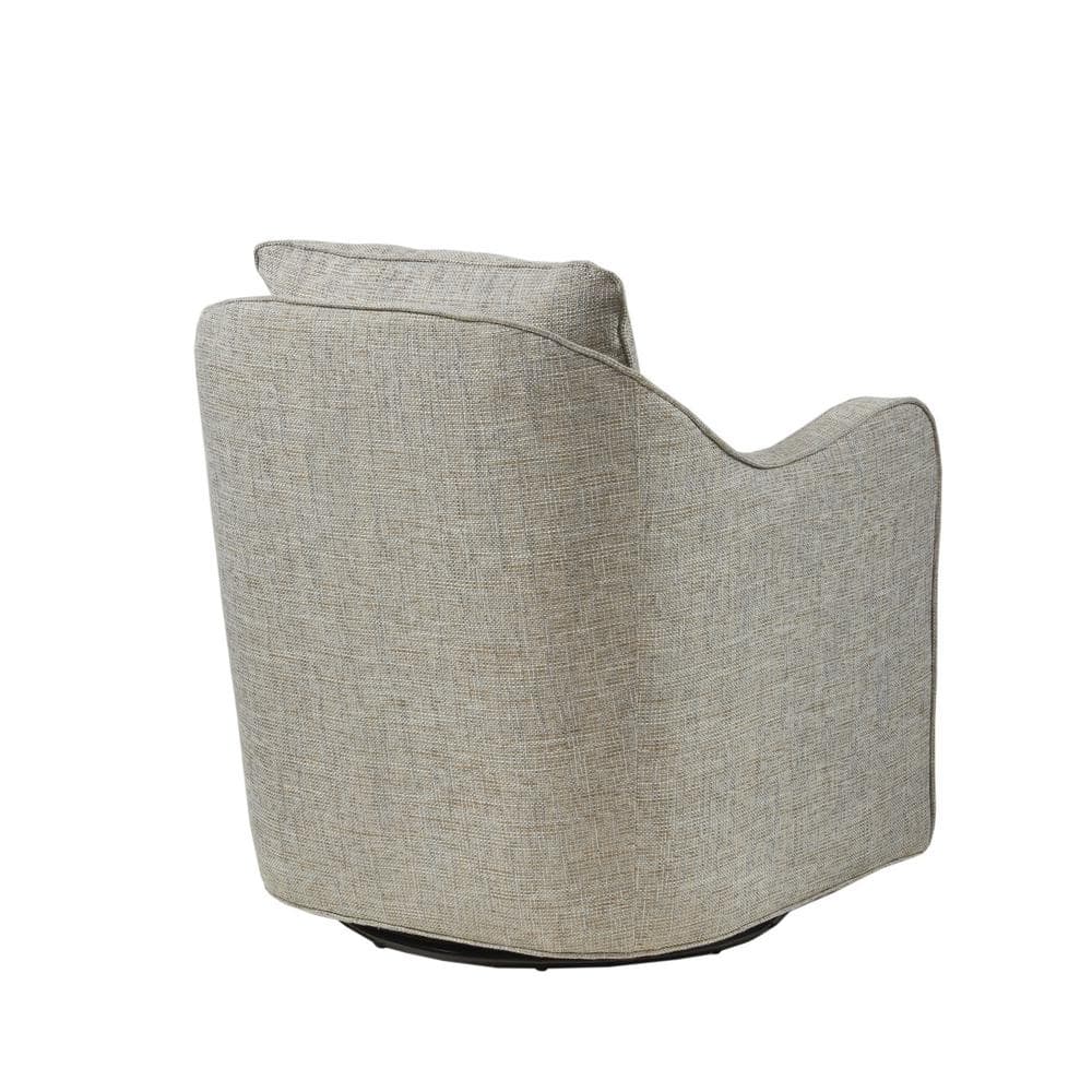 Grey Multi Swivel Accent Chair with Wood and Metal Base