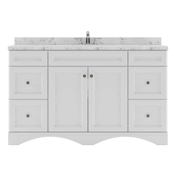 Virtu USA Talisa 60 in. W x 22 in. D x 37 in. H Single Sink Bath Vanity in White with Quartz Top