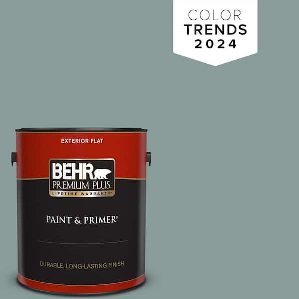 BEHR PREMIUM PLUS 1 gal. Home Decorators Collection #HDC-AC-23 Provence Blue Flat Exterior Paint & Primer