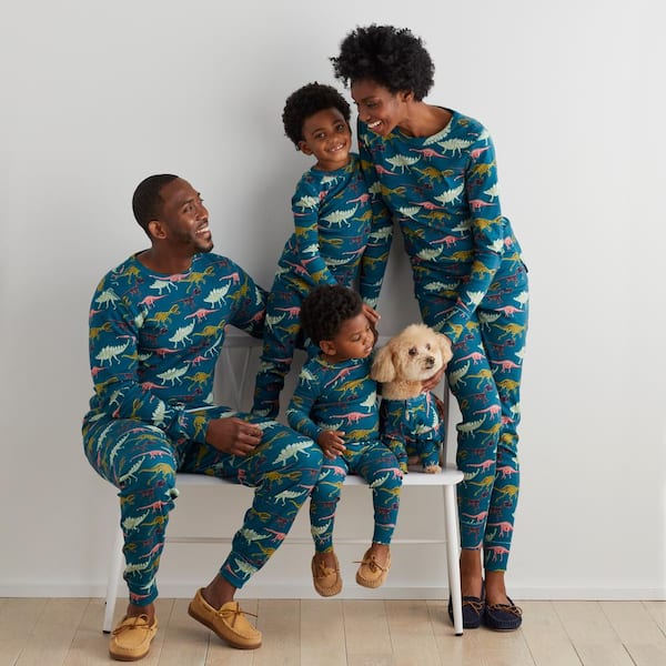 The Company Store Company Organic Cotton Matching Family Pajamas Men's  Small Dino Navy Multi Pajama Set 68079C-S-NVYMUL - The Home Depot
