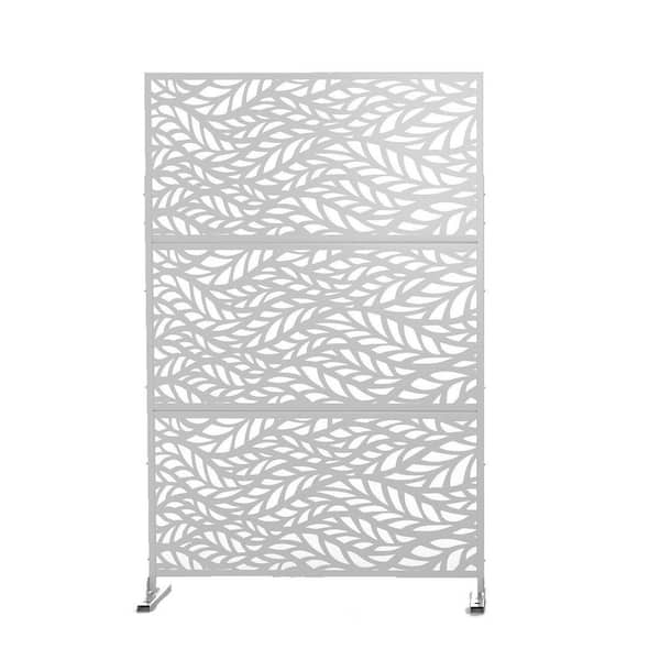 Tidoin 6.33 ft. H x 3.93 ft. W White Laser Cut Privacy Mesh Screening Garden Metal Fence Panel