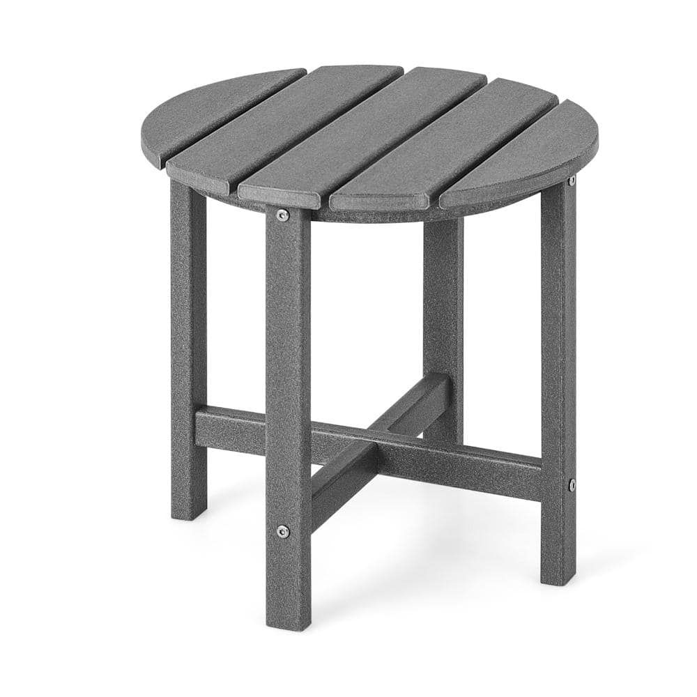 Set of 2 18 Inch Round Weather-Resistant Adirondack Side Tables-Gray price history on PriceWatchPro