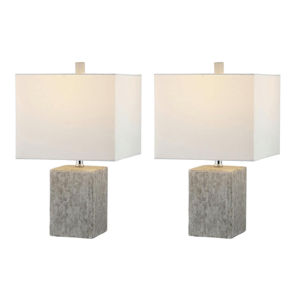 Jaxon 21" White and Grey Ceramic Table Lamp Set