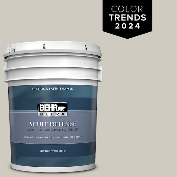 BEHR ULTRA 5 gal. Designer Collection #DC-007 Tranquil Gray Extra Durable Satin Enamel Interior Paint & Primer
