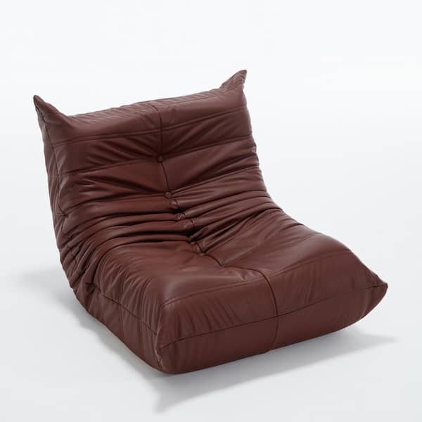 Modern Burgundy Memory Foam Large Bean Bag Chair Armless Floor Sofa Couch for Living Room Bedroom Gaming