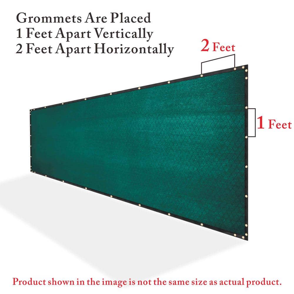 Green 6 ft. x 12 ft. HDPE Privacy Fence Screen with Reinforced Grommets