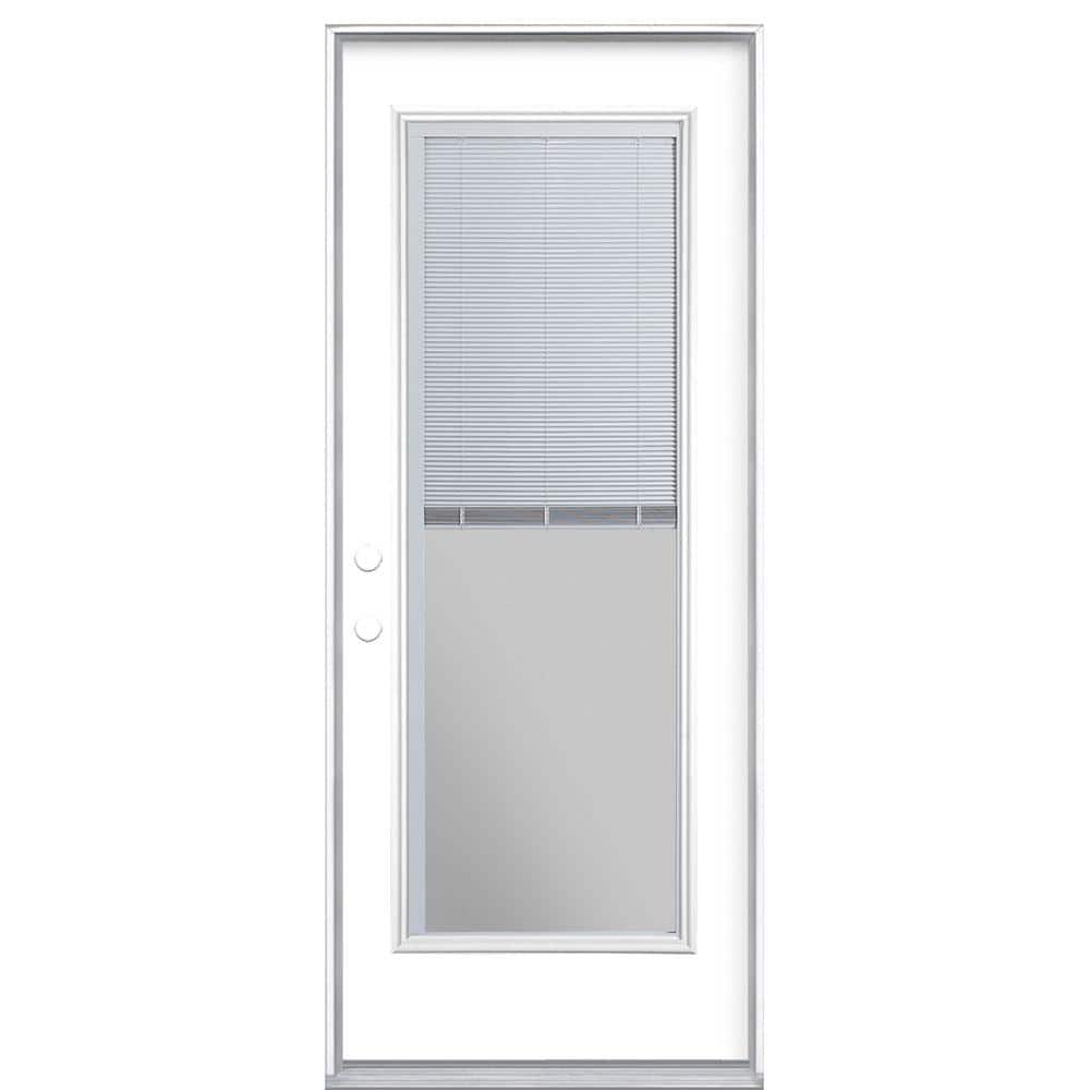 32 in. x 80 in. Full Lite Mini Blind Right-Hand Inswing Painted Steel Prehung Front Exterior Door No Brickmold price history on PriceWatchPro