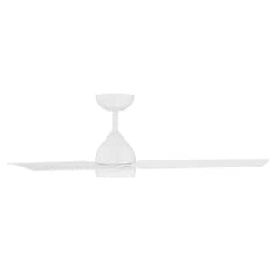 Mocha 54 in. Indoor/Outdoor Matte White 3-Blade Smart Compatible Ceiling Fan with LED Light Kit and Remote Control