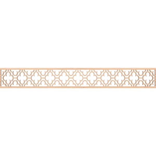 Ekena Millwork Chicago Fretwork 0.25 in. D x 46.5 in. W x 6 in. L Red Oak Wood Panel Moulding