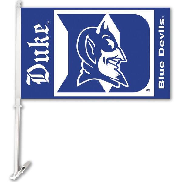 BSI Products NCAA 11 in. x 18 in. Duke 2-Sided Car Flag with 1-1/2 ft. Plastic Flagpole (Set of 2)-DISCONTINUED