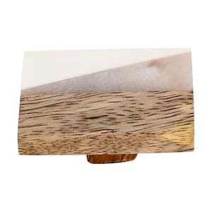 Frosted Timber 2 in. White Marble Cabinet Knob