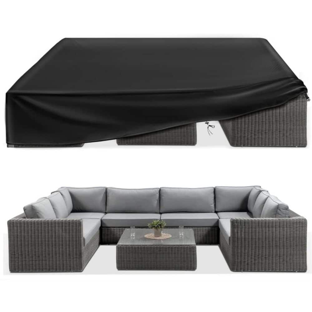 Outdoor Furniture Cover, Waterproof, Sofa Table Cover, Tear Resistant, 110 in. L x 84 in. W x 28 in. H, Black price history on PriceWatchPro