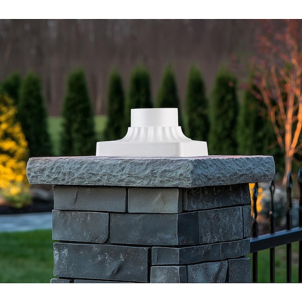 Bel Air Lighting Canby 5.5 in. White Square Pier Mount Base for 3 inch Post Top Mounts
