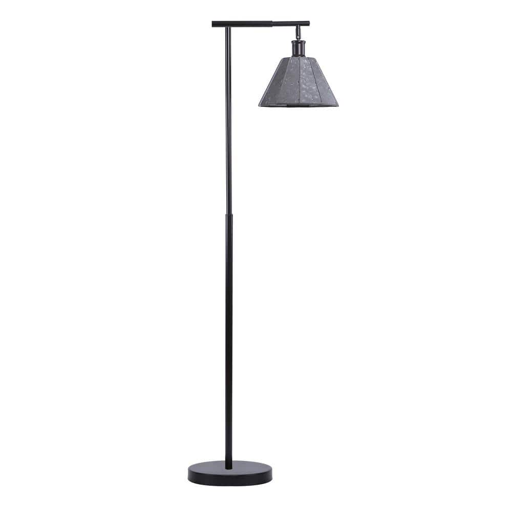 GRANDVIEW GALLERY 64 in. Industrial Oil Bronze Floor Lamp with Antiqued ...