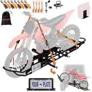 510 lbs. Capacity Dirt Bike Hitch Hauler - Ramp Free, Tilting Design for Easy 1-Person Loading - Gas Can Attachment