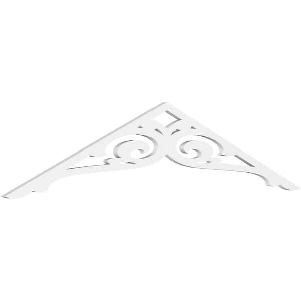 Ekena Millwork 1 in. x 72 in. x 15 in. (5/12) Pitch Bordeaux Gable Pediment Architectural Grade PVC Moulding