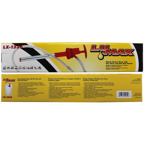 Lumax LX-1336 Red Plastic Bucket Pump with Flex Hose and Non-Drip Nozzle Lumax LX-1336 Red Plastic Bucket Pump with Flex Hose and Non-Drip Nozzle