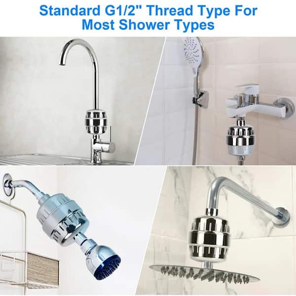 Lukvuzo 20 Stage Shower Head Filter with 2 Replaceable Cartridges