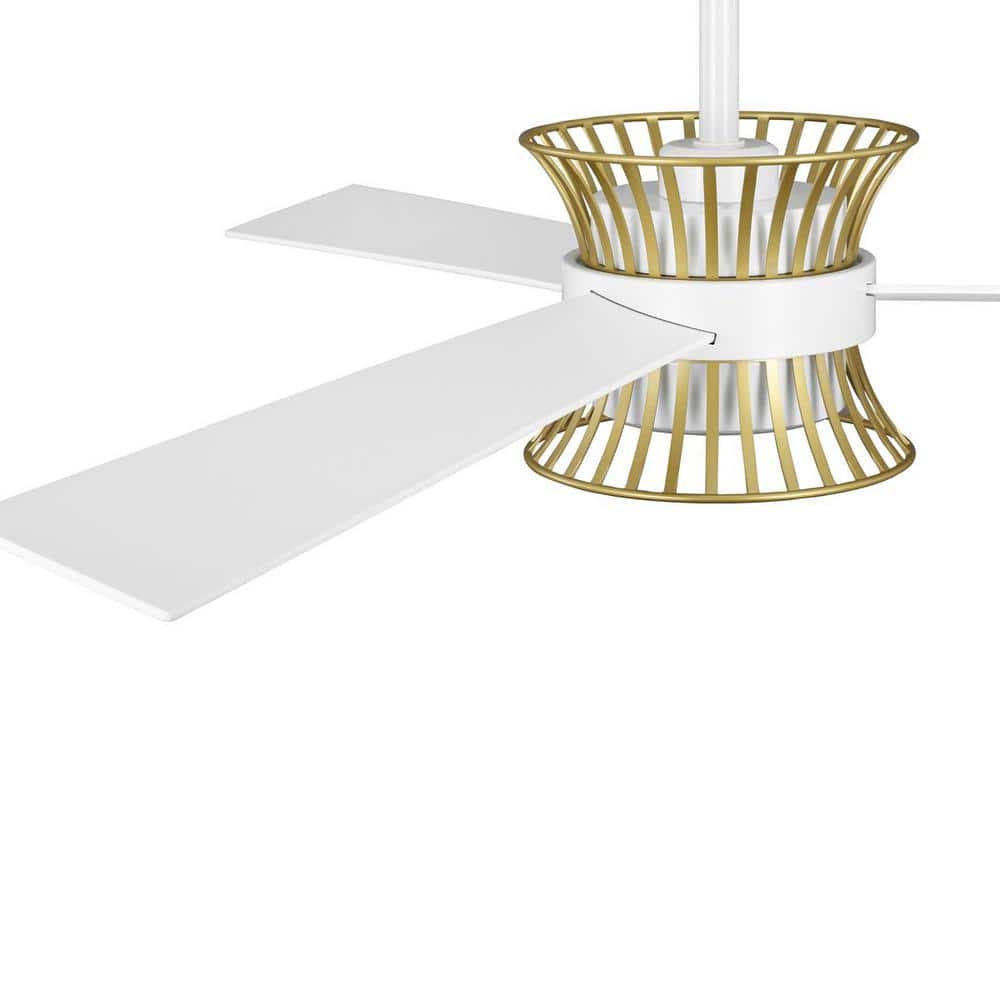 Satin White 56" LED Ceiling Fan with Remote and Light