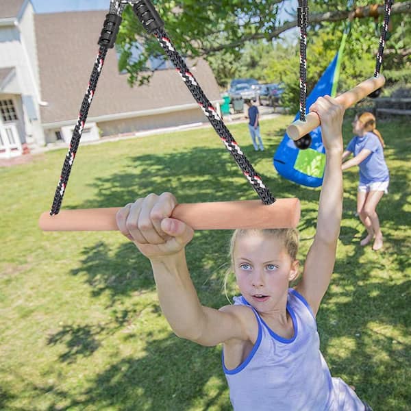 Misopily 3 Ninja Monkey Bars Obstacle Outdoor Play Set Swing