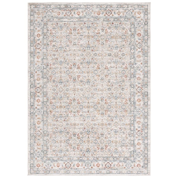 SAFAVIEH Avalon 9 ft. x 12 ft. Ivory/Light Blue Ornate Distressed Floral Area Rug