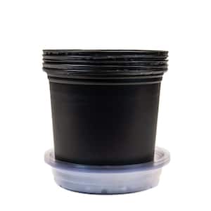 1 Gal. Plastic Nursery Pots with Saucers (5-Pack)