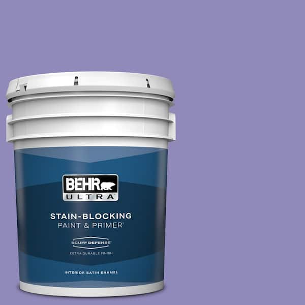 BEHR ULTRA 5 gal. #630B-6 Butterfly Garden Extra Durable Satin Enamel Interior Paint & Primer