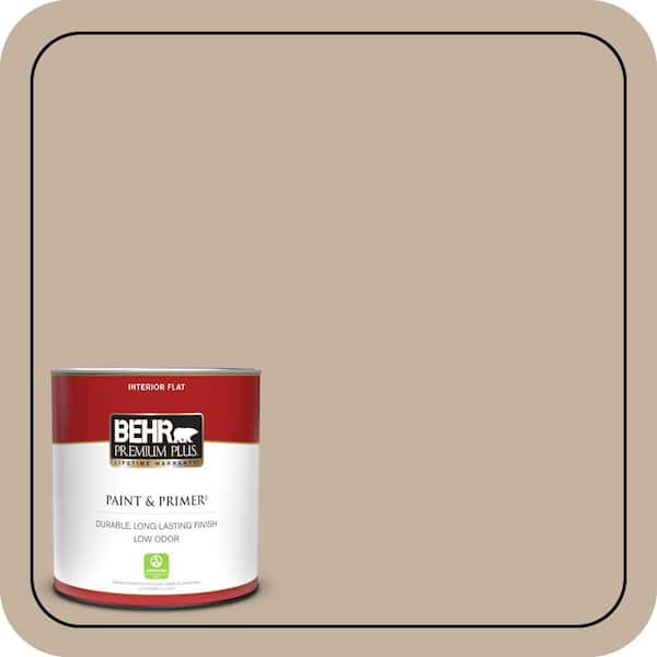 BEHR PREMIUM PLUS 1 qt. #ECC-20-1 Canyon View Flat Low Odor Interior Paint & Primer