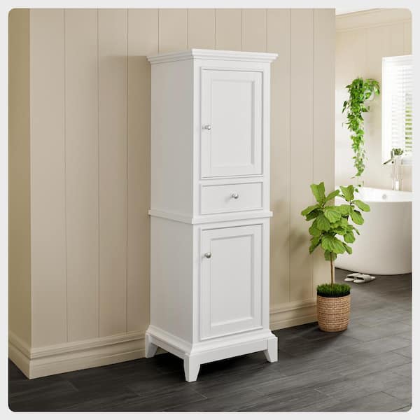 Elite Stamford 24 in. W x 18.5 in. D x 75 in. H White Linen Cabinet