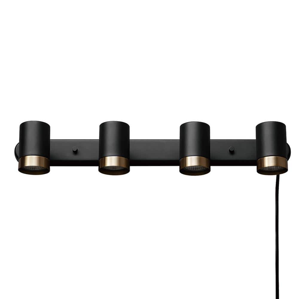 Matte Black 22'' 4-Light Plug-In Track Lighting Kit