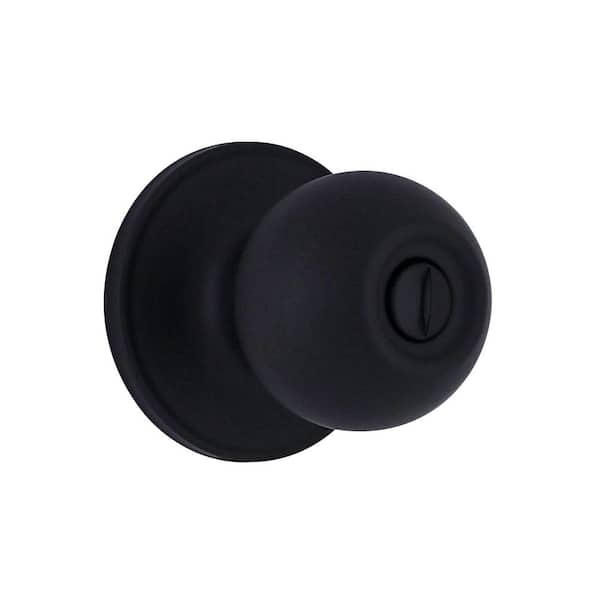 Defiant Ball Matte Black Bed/Bath Door Knob