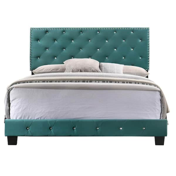 AndMakers Suffolk Green Full Panel Bed