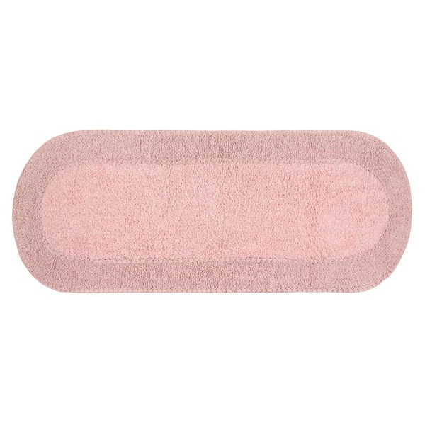 Double Ruffle Collection 100% Cotton Bath Rugs Set, 21x54 Runner, Pink