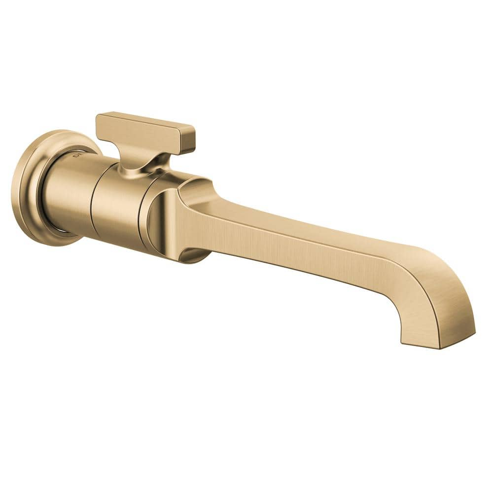 Delta Tetra 1 Handle Wall Mount Bathroom Faucet Trim Kit In Lumicoat Champagne Bronze Valve Not 3648