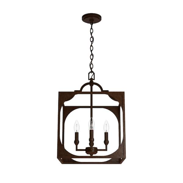 Hunter Highland Hill 4 Light Textured Rust Island Pendant Light Dining Room Light