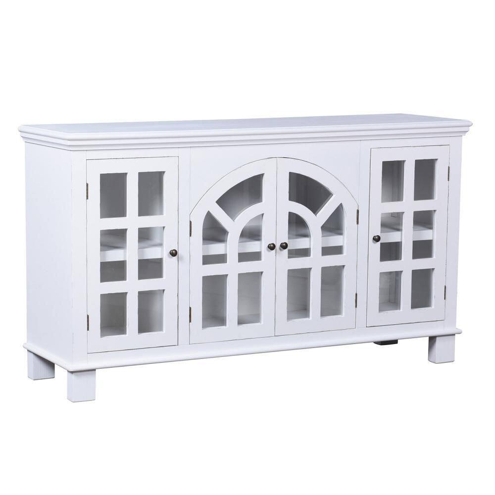 StyleCraft Vermont 60 in. White Painted Entertainment Center Fits TV's