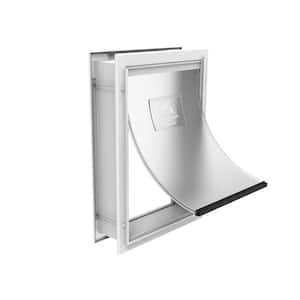 7.2 in. x 9.3 in. Small Deluxe Aluminum Pet Door Adjustable Tunnel White