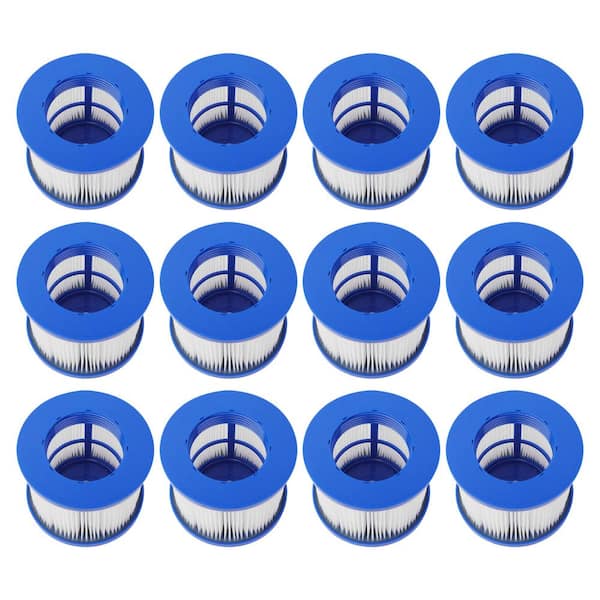 ALEKO Water Filter Cartridge for Inflatable Hot tub Spa - Blue - Lot of 12