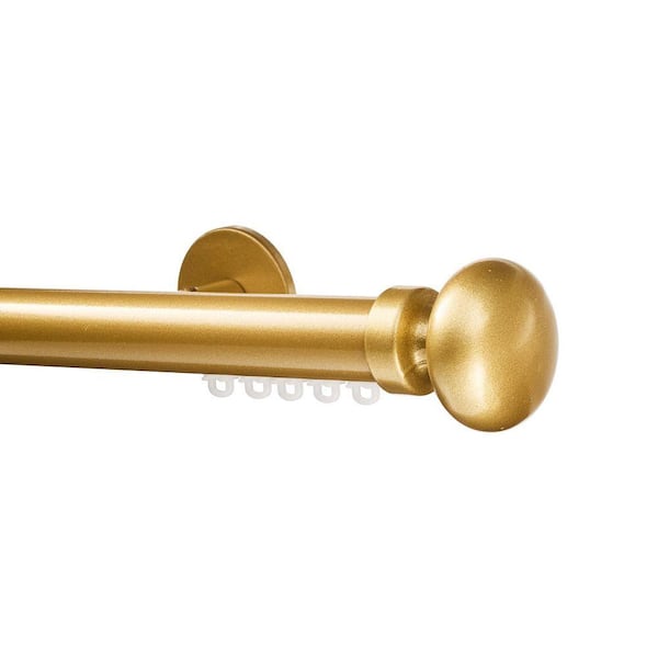 Tekno Pro 84" Non-Adjustable 1.13 in. Diameter Decorative Traverse Curtain Rod with Oval Finial in Harvest