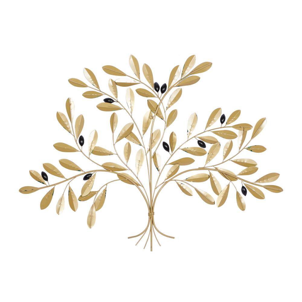 Green and Gold Metal Tree Wall Sculpture, 31" x 40"