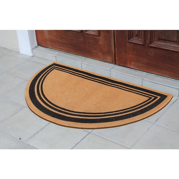 A1 Home Collections A1hc Beige 18 in. x 30 in. Natural Coir Heavy Duty PVC Backing Outdoor Monogrammed O Door Mat