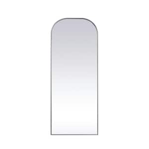 Simply Living 28 in. W x 74 in. H Arch Metal Framed Silver Full Length Mirror