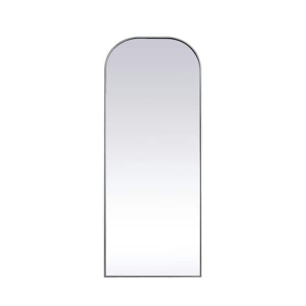 Unbranded Simply Living 28 in. W x 74 in. H Arch Metal Framed Silver Full Length Mirror