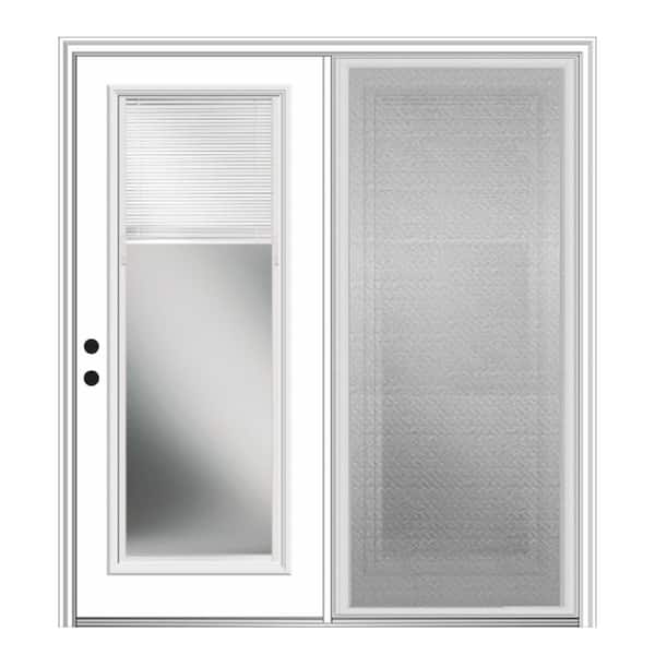 MMI Door 64 in. x 80 in. Full Lite Primed Steel Stationary Patio Glass Door Panel with Screen